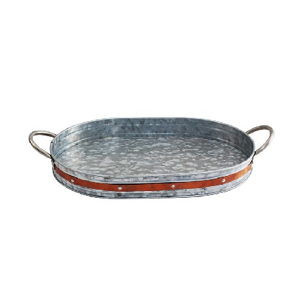 Galvanized Metal Oval Tray