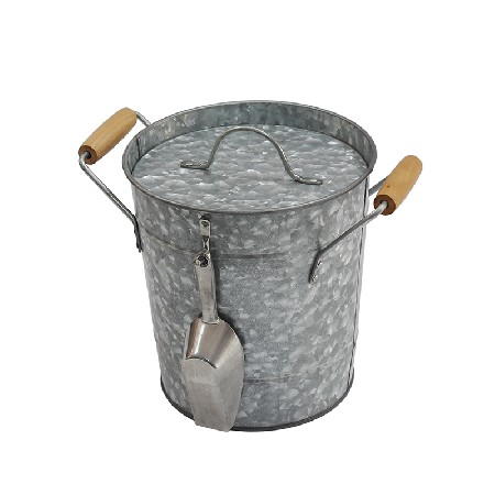 Metal Double Wall Drink Bucket With Lid And Scoop