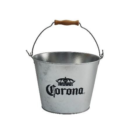 Corona Extra - Galvanized Metal Beer Bottle Ice Bucket with Handle