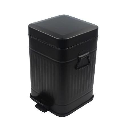 Zinc plated metal Pedal Bin Large Garbage Can with a removable plastic container