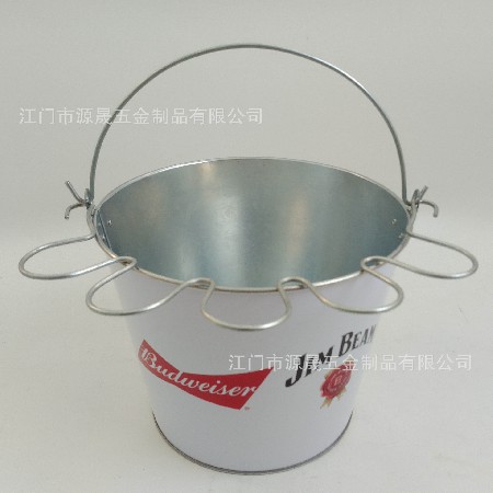 定制印刷冰桶镀锌铁皮啤酒桶bucket椭圆形小号酒吧冰桶酒吧用具