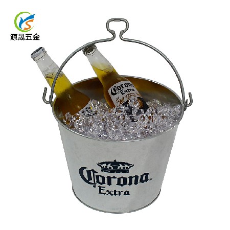 定制印刷冰桶镀锌铁皮啤酒桶bucket椭圆形小号酒吧冰桶酒吧用具